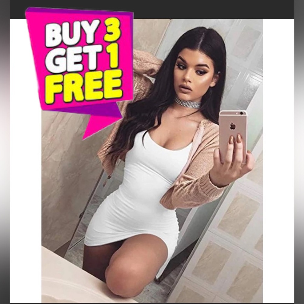 BODYCON dress women WHITE